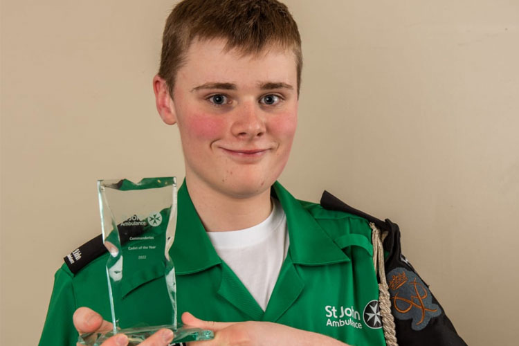 William Somerville from Carrickfergus Cadet Unit is the new St John Ambulance Commanderies Cadet of the Year for 2022!